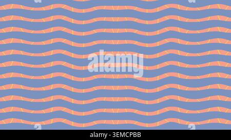 Soft wavy pastel pattern with segmented lines in pink and yellow tones, creating a playful and stylish abstract design suitable for modern backgrounds and decorative visuals Stock Vector