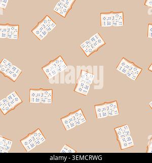 seamless pattern blindness braille textbook cartoon vector Stock Vector