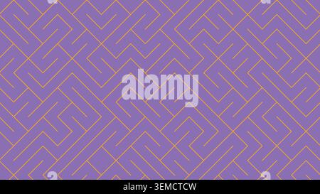 Purple maze line pattern in geometric style, forming an abstract seamless background design for modern surfaces Stock Vector