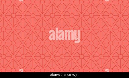 Seamless retro geometric diamond pattern in coral red for digital or print designs Stock Vector