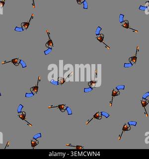 seamless pattern Cap gun toy weapon for childhood play Stock Vector