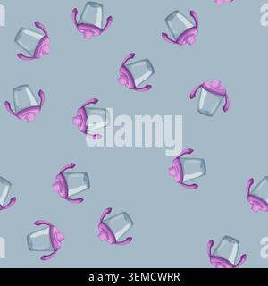 seamless pattern toddler sippy cup cartoon vector Stock Vector