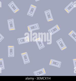 seamless pattern assistant smart home hub cartoon vector Stock Vector