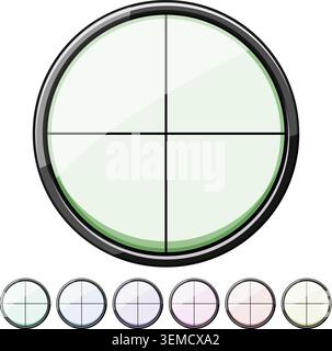 cross scope sniper cartoon vector graphic Stock Vector
