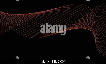 Soft purple flow with abstract curved lines on a black background, perfect for elegant tech presentations, futuristic branding, digital visuals, and modern motion design themes Stock Vector