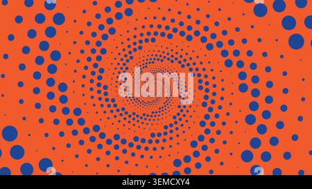Abstract spiral dot pattern background with a dynamic circular motion effect. Perfect for posters, web design, digital art, presentations, and modern graphic projects Stock Vector