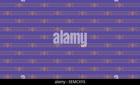A purple background with orange linear lattice design and octagon details, forming a modern stripe effect. Great for posters, wrapping, and home decor Stock Vector