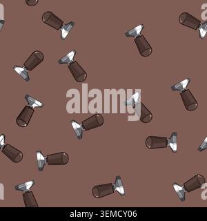 seamless pattern restaurant tamper coffee cartoon vector Stock Vector