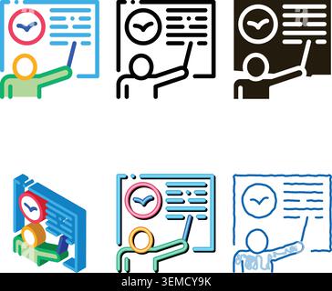 mix teacher talking about bird icon thin line vector Stock Vector