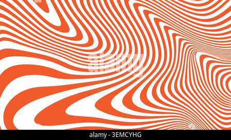 Dark blue and white wavy lines create a deep optical illusion effect. Ideal for tech visuals, modern posters, digital wallpapers, futuristic banners, and abstract motion design Stock Vector