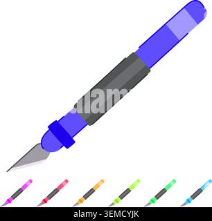 blade cutter knife vector cartoon graphic Stock Vector