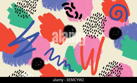 Abstract design with organic shapes in green, red, and white on a dark background, ideal for modern branding, posters, fabric prints, packaging, and creative art projects Stock Vector