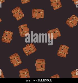 seamless pattern job briefcase color icon vector Stock Vector