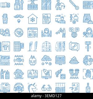 Doodle sketch icon collection representing various concepts Stock Vector