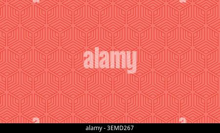 Seamless geometric pattern with hexagon and cube line design. Modern abstract background suitable for textiles, wallpapers, wrapping paper, and digital projects Stock Vector