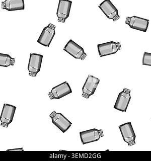 pattern jar metal milk can cartoon vector Stock Vector