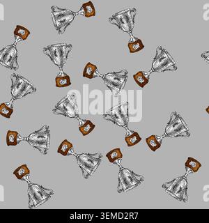 pattern trophy silver sketch hand drawn Stock Vector