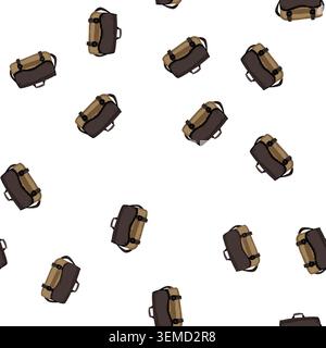 pattern back bag camp cartoon vector Stock Vector