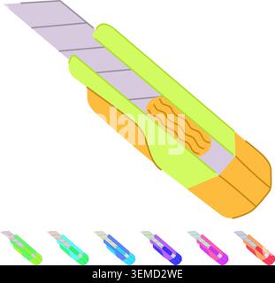 box cutter knife vector cartoon graphic Stock Vector
