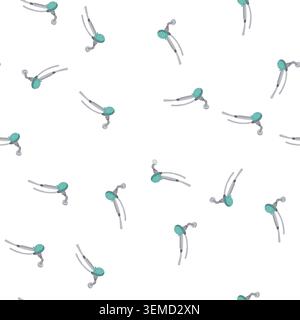 pattern sustainable low flow showerhead cartoon vector Stock Vector