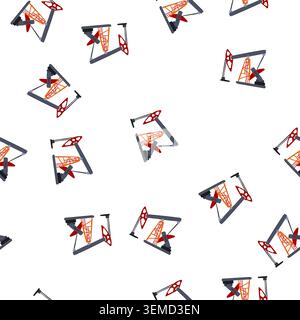 pattern extraction oil rig cartoon vector Stock Vector