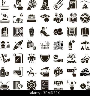 Diverse collection of pictograms representing everyday items and abstract concepts Stock Vector