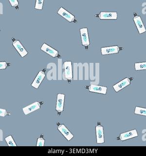seamless pattern clean contact lens solution cartoon vector Stock Vector