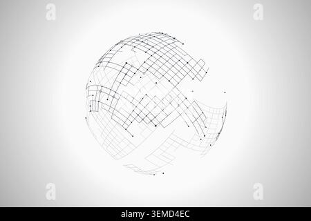Abstract tech globe pattern with marketable vector styling for backgrounds, posters, and design templates. Stock Vector