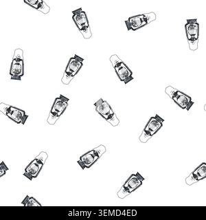 pattern fire kerosene lamp cartoon vector Stock Vector