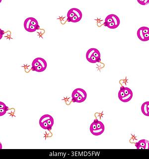 pattern detonation bomb character cartoon vector Stock Vector