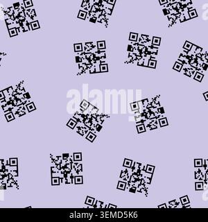 seamless pattern buttons qr code label cartoon vector Stock Vector