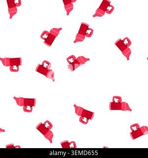 pattern baby drinking bottle with spout and handle Stock Vector