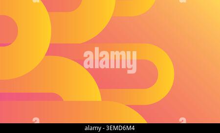 Smooth dynamic gradient lines in warm tones of pink, yellow, and orange. Great for web, templates, and creative visuals Stock Vector