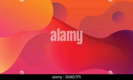 A bold gradient flow with warm red and purple tones, featuring fluid abstract waves perfect for striking digital visuals, posters, branding, and creative design projects Stock Vector
