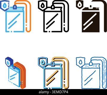 waterproof material thing cover vector line stylized icon Stock Vector