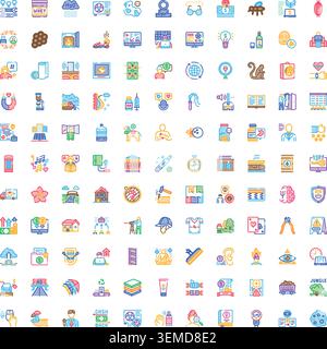 Universal icon set illustrating diverse modern concepts Stock Vector