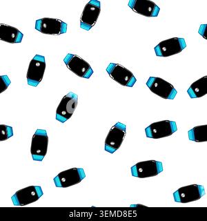 pattern watch fitness bracelet cartoon vector Stock Vector