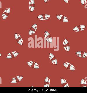 seamless pattern buoy lifebuoy cartoon vector Stock Vector