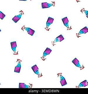 pattern bottle glass cleaner cartoon vector Stock Vector