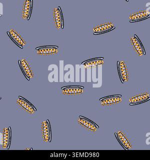 seamless pattern kitchen stove burner cartoon vector Stock Vector