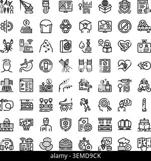 Collecting various linear vector icons for business and lifestyle Stock Vector