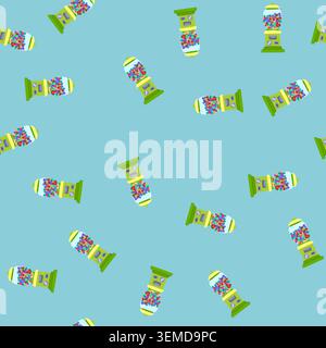 seamless pattern gum bubblegum machine cartoon vector Stock Vector