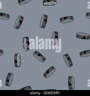 seamless pattern hair robot vacuum cleaner cartoon vector Stock Vector