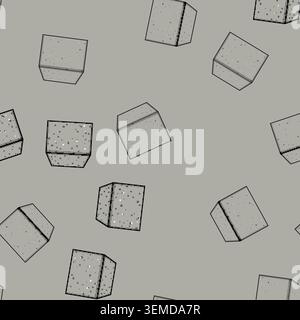 seamless pattern whiskey ice cubes reusable cartoon vector Stock Vector