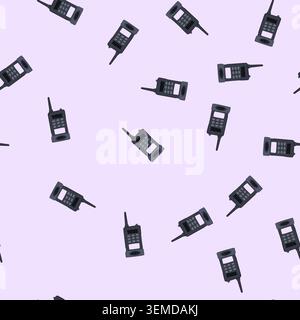 seamless pattern communication walkie talkie cartoon vector Stock Vector