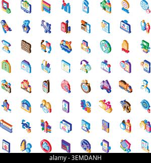 Isometric business technology and lifestyle icon concepts Stock Vector