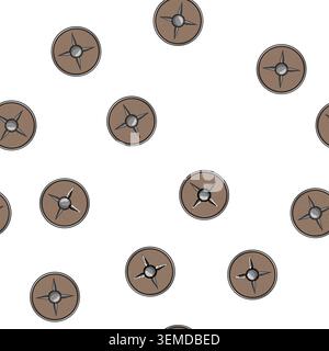 pattern iron viking shield cartoon vector Stock Vector