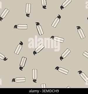 seamless pattern drink stainless bottle cartoon vector Stock Vector