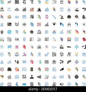 Diverse collection of vector icons representing various concepts Stock Vector