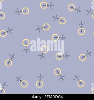 seamless pattern blue light ring cartoon vector Stock Vector